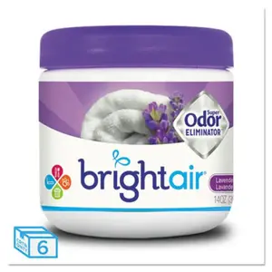 BRIGHT AIR BRI900014CT Bright Air Super Odor Eliminator Lavender & Fresh Linen Purple 14 Oz Carton Of 6
