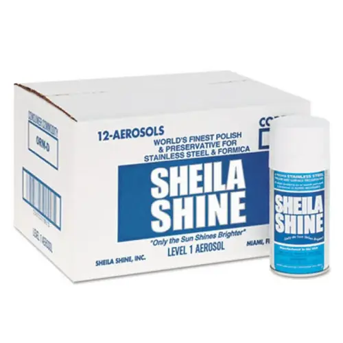 Sheila Shine Stainless Steel Cleaner & Polish, 10oz Aerosol, Carton Of 12 Sheila Shine Stainless Steel Cleaner & Polish, 10oz Aerosol, Carton Of 12