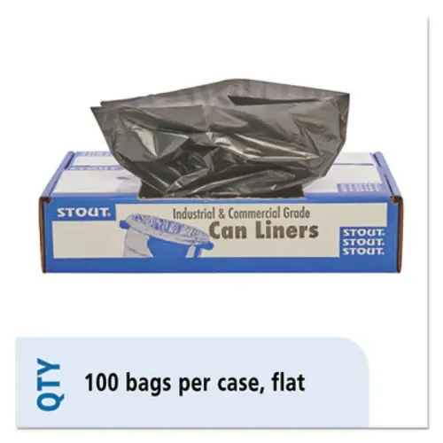Envision Stout 100% Recycled Garbage Bags,33gal,1.3ml,brown/black, Carton Of 100