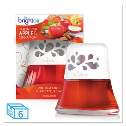 Bright Air Scented Oil Air Freshener, Macintosh Apple & Cinnamon Carton Of 6