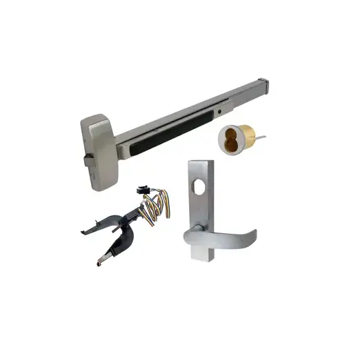 KIT - 8800 Series Rim Exit Device, RX (Request to Exit), Nightlatch Lever Trim (Key Retracts Latchbolt Lever Rigid), Escutcheon with L Lever, Keyed Trim, Rim Cylinder LFIC (Large Format Interchangeable Core Housing Only, Less Core), 36", Grade 1, RHR Right Hand Reverse, 630/US32D Stainless Steel KIT - 8800 Series Rim Exit Device, RX (Request to Exit), Nightlatch Lever Trim (Key Retracts Latchbolt Lever Rigid), Escutcheon with L Lever, Keyed Trim, Rim Cylinder LFIC (Large Format Interchangeable Core Housing Only, Less Core), 36", Grade 1, RHR Right Hand Reverse, 630/US32D Stainless Steel