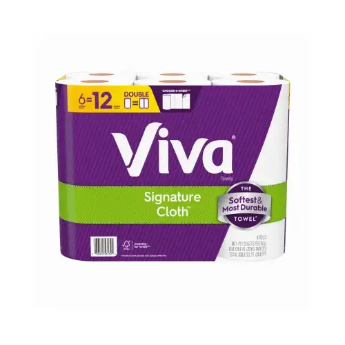 6PK Viva Cloth Towel White 6PK Viva Cloth Towel White