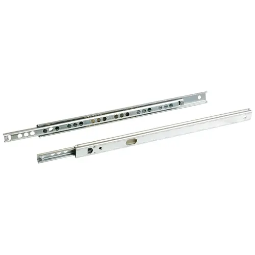 Mini Slide, Partial Extension 14 9/16 - 16 1/8" 77.00 mm DM/CM: 243/247 (9 9/16"/9 11/16") Drawer length: 370-410 mm (14 9/16" - 161/8") Zinc-plated