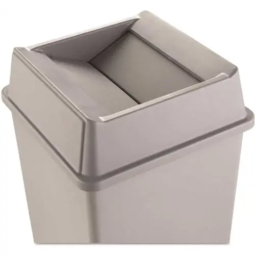 Rubbermaid Commercial Untouchable Square Swing Top Lid,plastic,gray Package Of 2 Rubbermaid Commercial Untouchable Square Swing Top Lid,plastic,gray Package Of 2