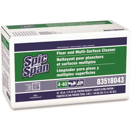 Spic And Span Liquid Floor Cleaner, 3 Oz Packet, Carton Of 45