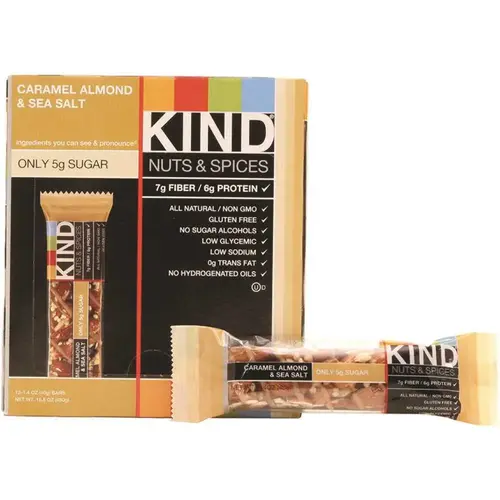 Kind 1.4 Oz Caramel Almond And Sea Salt Nuts And Spices Bar Package Of 12