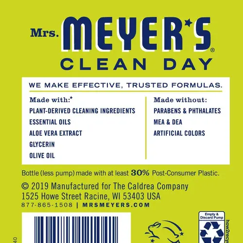 Mrs. Meyer'S Clean Day Liquid Hand Soap, Lemon Verbena, 12.5 Oz