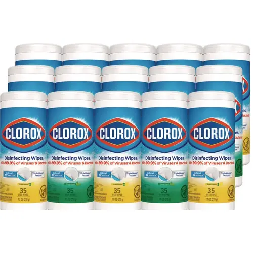 Clorox Fresh Scent Disinfecting Wipes, 35/canister, 3/pk Carton Of 525 Clorox Fresh Scent Disinfecting Wipes, 35/canister, 3/pk Carton Of 525