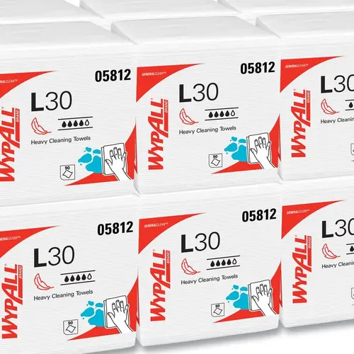 Wypall L30 Towels, Quarter Fold, 12 1/2 X 12, Carton Of 1080
