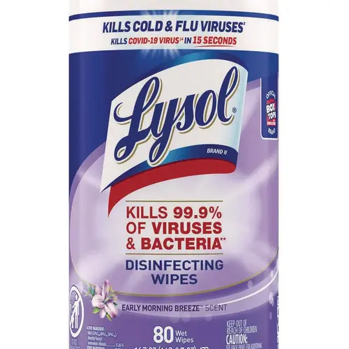 Lysol Brand Disinfecting Wipes, Early Morning Breeze, 80/canister, Carton Of 6