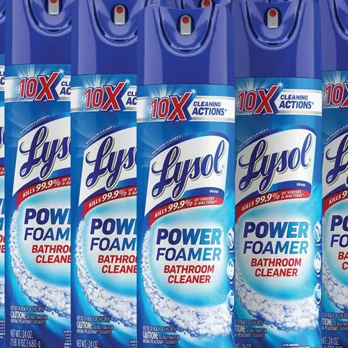 Lysol Power Foam Bathroom Cleaner, 24oz Aerosol, Carton Of 12