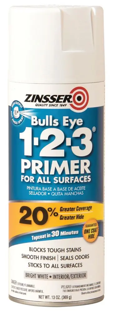 Zinsser 13 Oz Bulls Eye Oil-Based 123 Aerosol Primer Sealer - White Case Of 6 2008 Zinsser 13 Oz Bulls Eye Oil-Based 123 Aerosol Primer Sealer - White Case Of 6 2008
