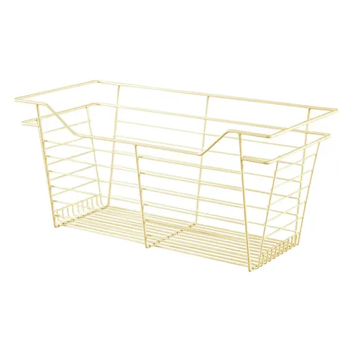 Wire Closet Basket, with Full Extension Slides Matt gold (powder-coated), 12" x 23" x 17", with zinc-plated 12" slides Wire Closet Basket, with Full Extension Slides Matt gold (powder-coated), 12" x 23" x 17", with zinc-plated 12" slides