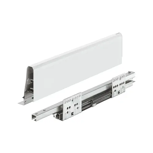 Side Profiles, Hafele Matrix Box S35, drawer side height 120 mm, load bearing capacity 35 kg, with self closing and soft closing mechanisms 450 mm With full extension runners, Color: White, nominal length: 450 mm White, Drawer sides: Powder coated Cabinet runner: zinc plated, Drawer sides: Powder coated cabinet runner: Galvanized Side Profiles, Hafele Matrix Box S35, drawer side height 120 mm, load bearing capacity 35 kg, with self closing and soft closing mechanisms 450 mm With full extension runners, Color: White, nominal length: 450 mm White, Drawer sides: Powder coated Cabinet runner: zinc plated, Drawer sides: Powder coated cabinet runner: Galvanized