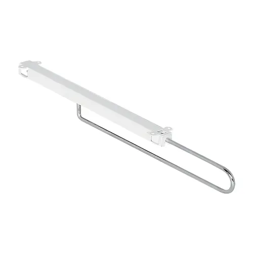 Retractable Wardrobe Rail, Steel Runner 350 mm 17 1/2" 22 lb. load capacity, almond, 440 mm (17 1/2") Rail: White, powder coated Hanger: Zinc plated