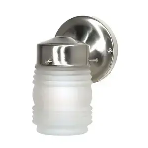 Hardware House SF76-701 Jelly Jar Wall Outdoor Fixture 7-1/2" Satin Nickel