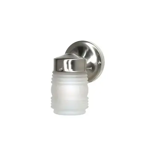 Jelly Jar Wall Outdoor Fixture 7-1/2" Satin Nickel