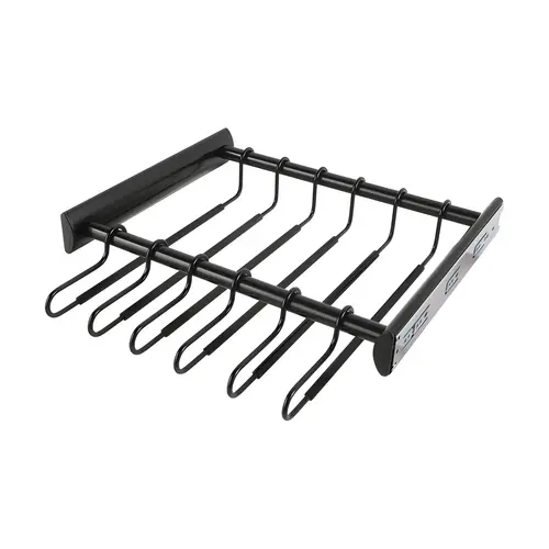 12 Hanger Pants Rack Pull-out, TAG Synergy Collection, 18" With Full Extension Slide, Black Black