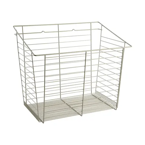 Wire Laundry Hamper, Slanted Hook-On 17" width, 15 7/16" depth, matt nickel