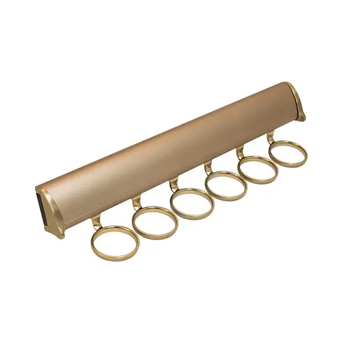 Scarf Rack, TAG Synergy Elite Collection, 6 Hook, 13 7/8" With full extension slide, Matt gold Matt gold Scarf Rack, TAG Synergy Elite Collection, 6 Hook, 13 7/8" With full extension slide, Matt gold Matt gold