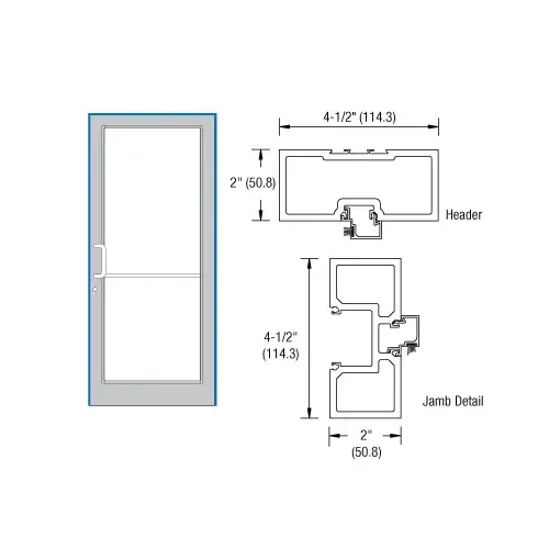 Clear Anodized Class 1 40" x 86" Series DF800 Tubular Butt Hinge Up and Over Frame Complete (1F) Clear Anodized Class 1 40" x 86" Series DF800 Tubular Butt Hinge Up and Over Frame Complete (1F)