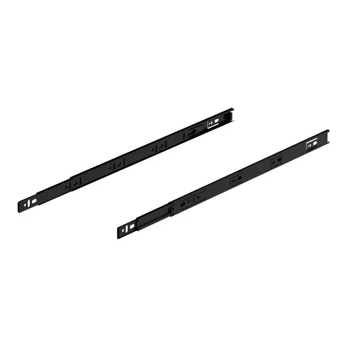 Cabinet Member, Hafele Matrix Runner BB A45, full extension, load bearing capacity up to 45 kg, steel, side mounted 17 11/16" 45.00 kg Cabinet Member Black; 450 mm length Black