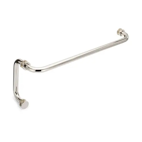 Oceana 22" c/c Towel Bar x 8" c/c Pull with Rosettes - Polished Nickel Portals Luxury Hardware Oceana 22" c/c Towel Bar x 8" c/c Pull with Rosettes - Polished Nickel Portals Luxury Hardware