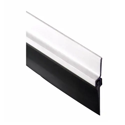96" (8') Door Bottom Sweep with 1" Vinyl Mill Finish Aluminum Finish