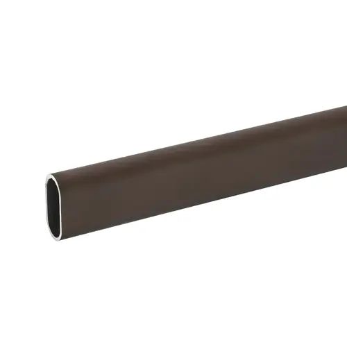 Oval Rod, Aluminum Material, 8 Ft Length, 1-1/8" Height, 5/8" Width, 16 Gauge, Oil-Rubbed Bronze Finish, Closet Hardware