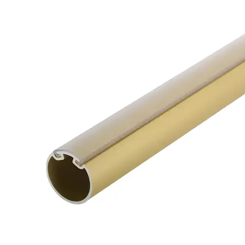 Capped Round Aluminum Closet Rod, Aluminum Material, 1-5/16" Diameter, 96" Length, Matte Brass Finish