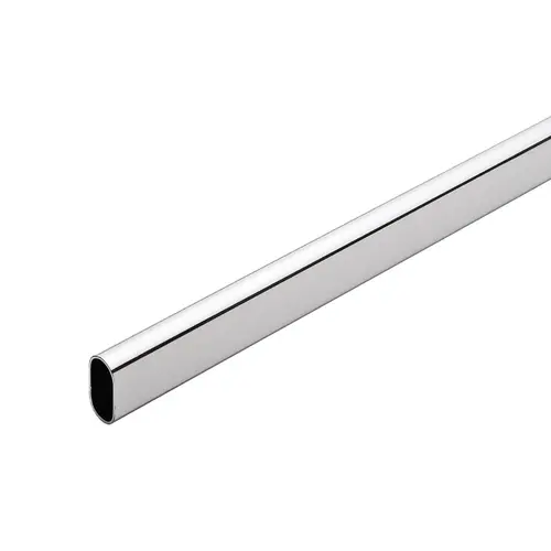 Richelieu Hardware 43006140 Steel Oval Rods, Steel Material, 6 Ft Length, 1-3/16" Height, 19/32" Width, 23 Gauge, Chrome Finish, Wardrobe Rod Steel Oval Rods, Steel Material, 6 Ft Length, 1-3/16" Height, 19/32" Width, 23 Gauge, Chrome Finish, Wardrobe Rod