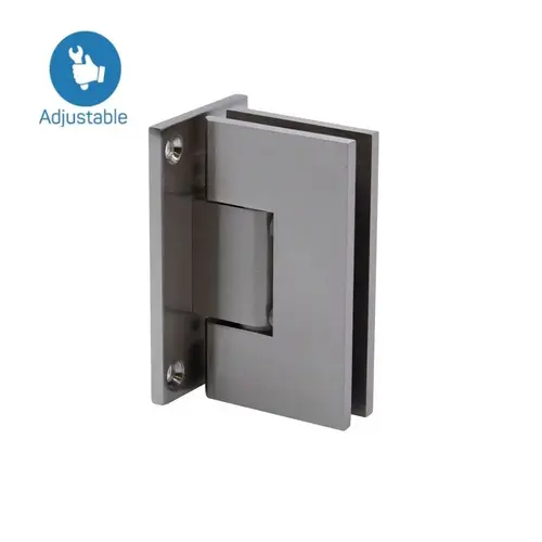 Wall to Glass Full Back Plate Adjustable Hinge Titanium Chrome Wall to Glass Full Back Plate Adjustable Hinge Titanium Chrome