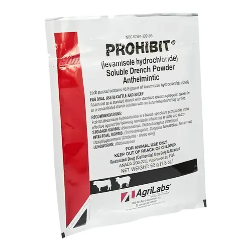 Prohibit Soluble Drench Powder Anthelmintic 52 Gram Prohibit Soluble Drench Powder Anthelmintic 52 Gram