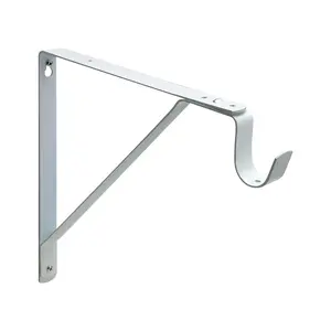 Pamex DD0633WC Heavy Duty Fixed Shelf and Rod Support Bracket White Finish