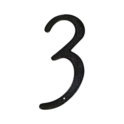4" Zinc Nail On House Number # 3 Matte Black Finish