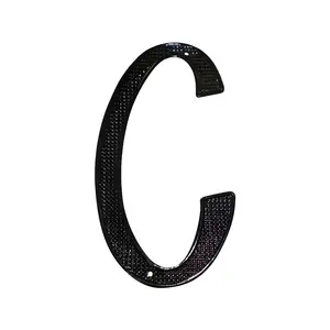 Pamex DD0740CBL 4" Zinc Nail On House Letter C Matte Black Finish