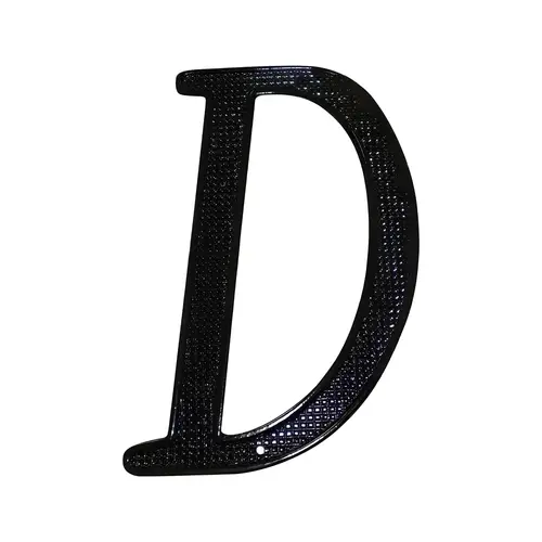 4" Zinc Nail On House Letter D Matte Black Finish