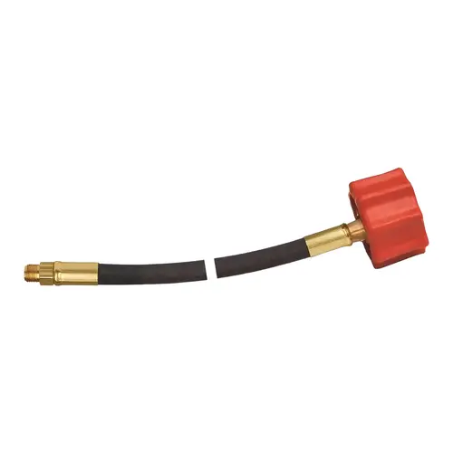 High Capacity Thermo Pigtail Hose Red QCC x 1/4 in. Inverted Flare 400000 Btu/H 15 in