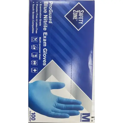 Powder Free Nitrile Disposable Gloves, Blue, Medium Powder Free Nitrile Disposable Gloves, Blue, Medium
