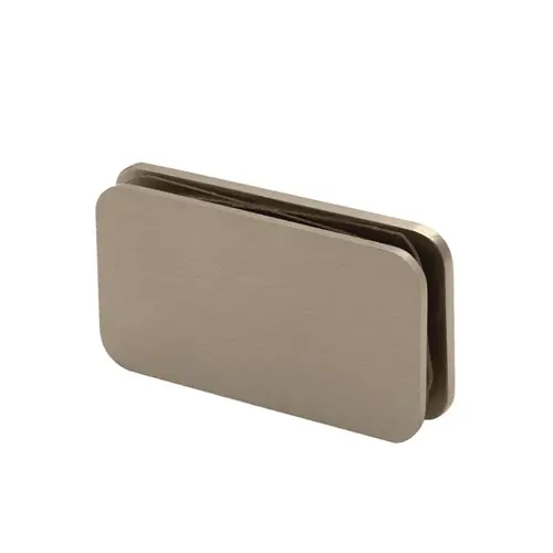 180 Degree Glass Clamp with 2 Studs, Brass Material, Square profile, 3/8" to 1/2" Glazing Thickness, Brushed Bronze Finish