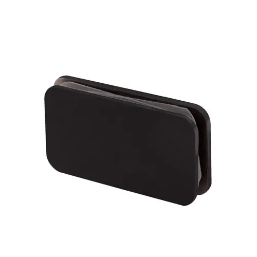 180 Degree Glass Clamp with 2 Studs, Brass Material, Square Profile, 3/8" to 1/2" Glazing Thickness, Oil Rubbed Bronze Finish