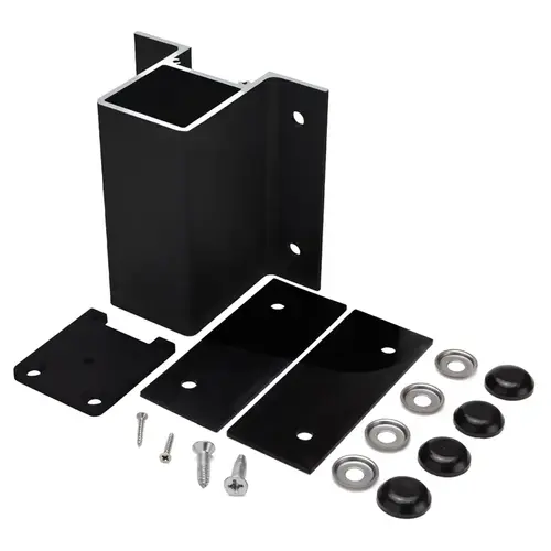 Fascia Mount Bracket For 2- 3/8" Square Post - End and Center Post - Matte Black
