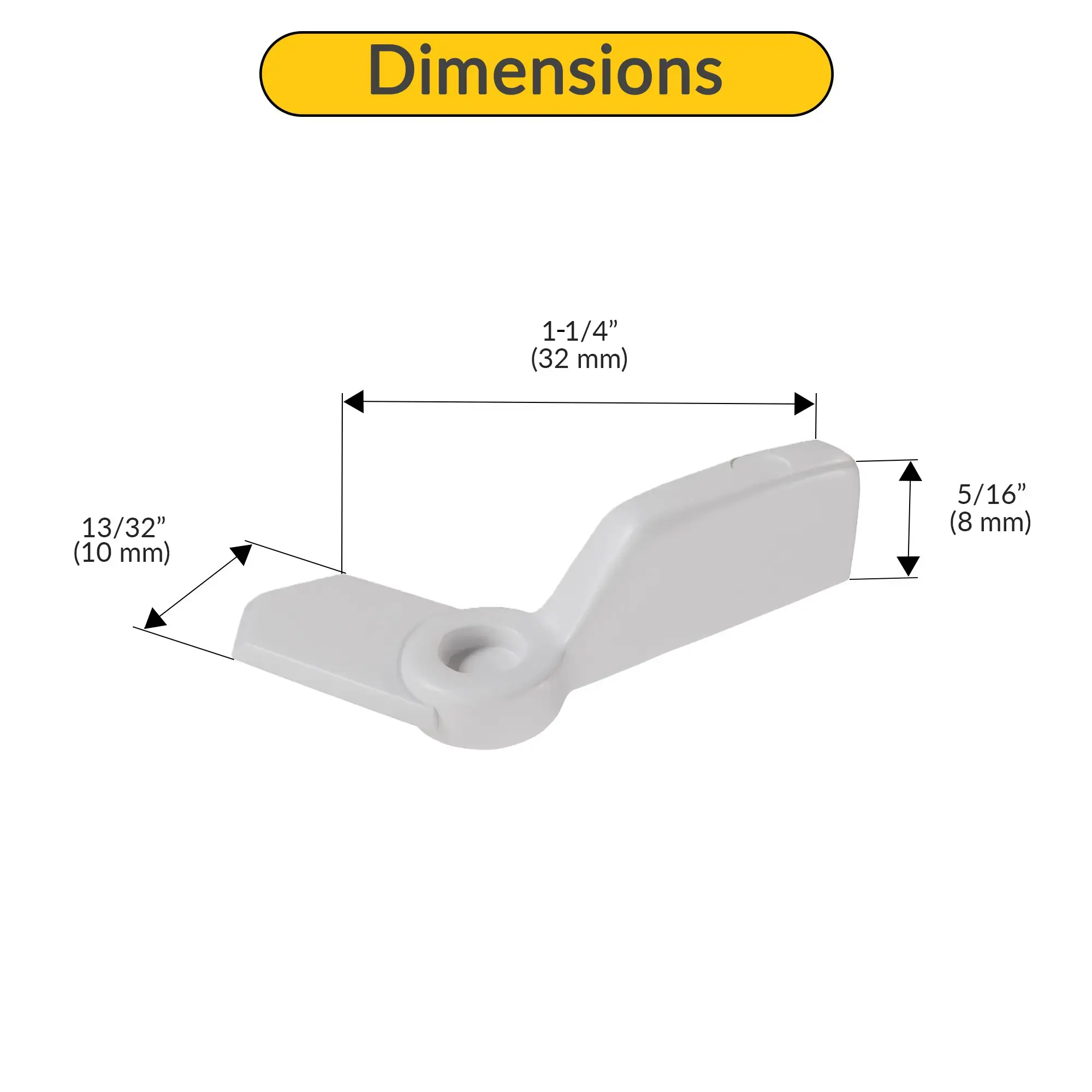 Brixwell 90-124-XCP25 Window Screen Pointer Swivel Latch Plastic