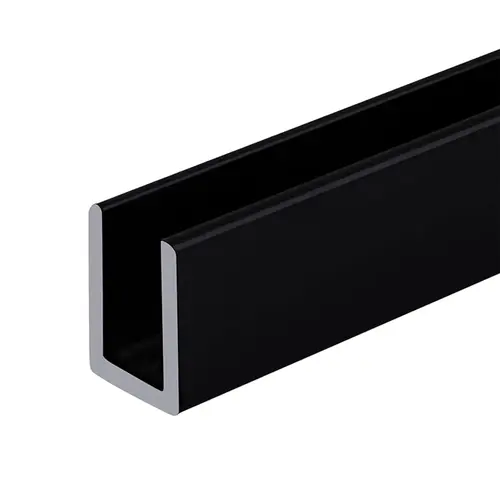Single Aluminum U-Channel 1/4" Black - 18" Stock Length - pack of 5 Single Aluminum U-Channel 1/4" Black - 18" Stock Length - pack of 5