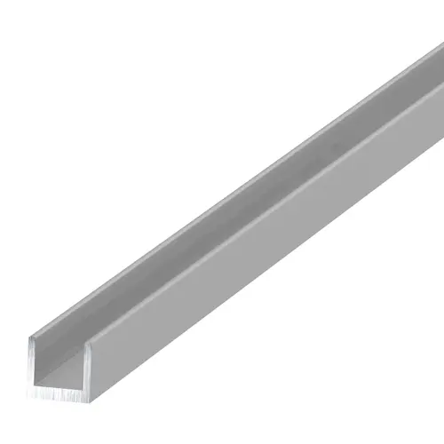Single Aluminum U-Channel 1/4" Satin Anodized - 72" Stock Length - pack of 10 Single Aluminum U-Channel 1/4" Satin Anodized - 72" Stock Length - pack of 10