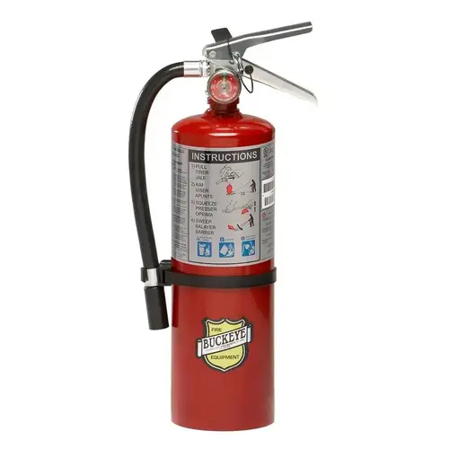 Buckeye 3a 40bc Commerical Fire Extinguisher With Wall Hook, 5 Lb. Buckeye 3a 40bc Commerical Fire Extinguisher With Wall Hook, 5 Lb.