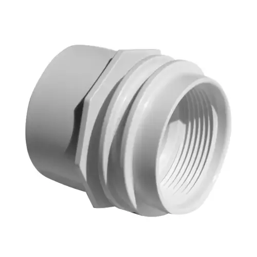 Flush-Mount Return Fitting with Water Stop, Eyeball and Nut (Fits Inside 2" Pipe), WHITE