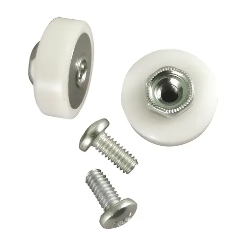 3/4in Flat Nylon Roller 1/4 Wide 3/8 Hub With Screw - Pair 3/4in Flat Nylon Roller 1/4 Wide 3/8 Hub With Screw - Pair