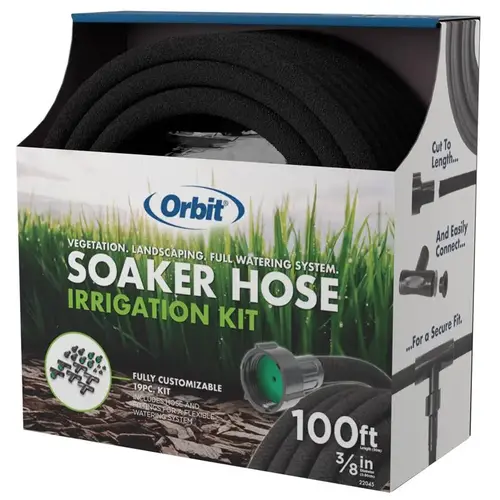 3/8 In. x 100 Ft. Garden Soaker Hose Irrigation Kit Black 3/8 In. x 100 Ft. Garden Soaker Hose Irrigation Kit Black