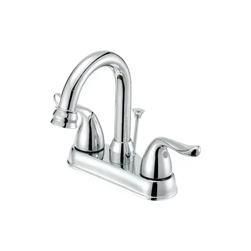 Chrome 2-Handle Lever 4 In. Centerset Bathroom Faucet with Pop-Up Chrome 2-Handle Lever 4 In. Centerset Bathroom Faucet with Pop-Up